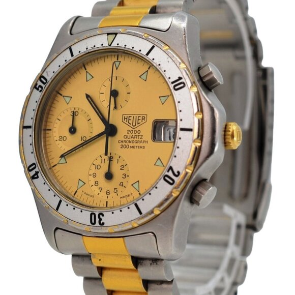 Vintage 37mm Heuer (Pre-Tag) 2000 Series Two-Tone Chrono Watch! Ref: 274.006! - Picture 2 of 10
